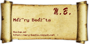 Méry Beáta névjegykártya